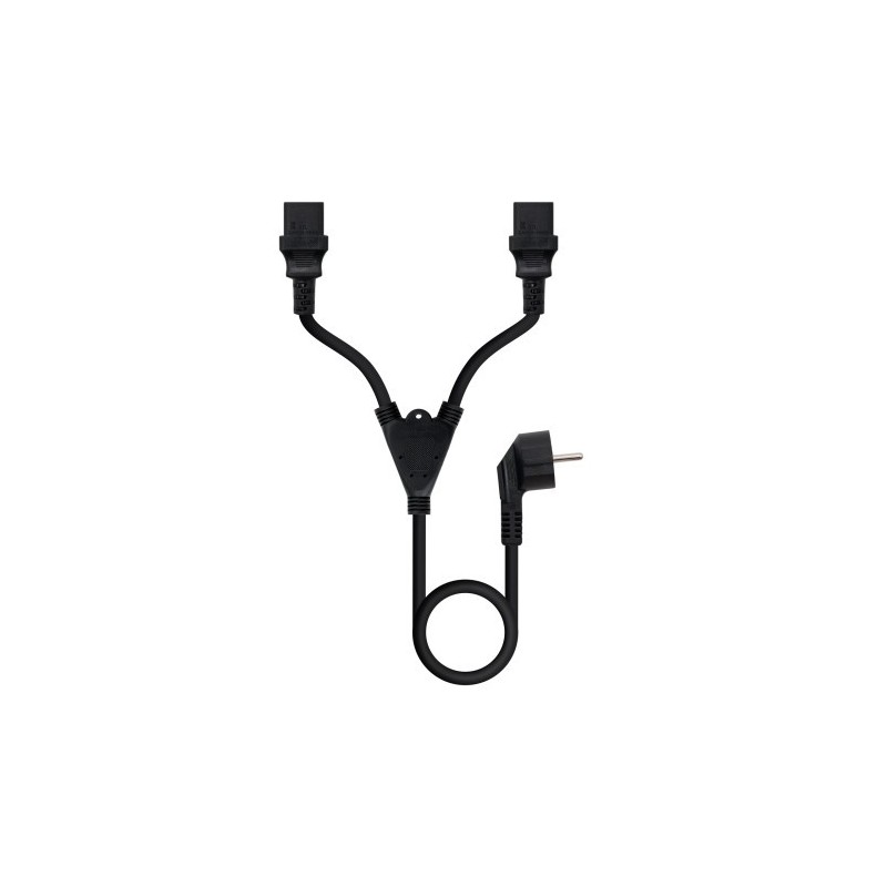 Nanocable Cable de Alimentacion CEE7 M a 2xC13 H Negro 18 m