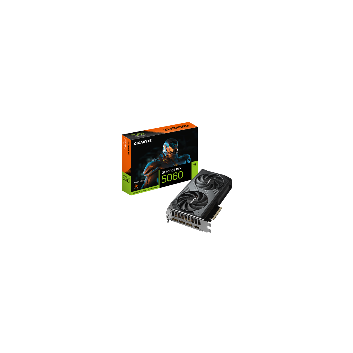 GIGABYTE GeForce RTX 5060 WINDFORCE 8G Tarjeta Grafica 8GB GDDR7 128bit PCI E 50 2497 MHz Frecuencia del nucleo 3 x DisplayPort