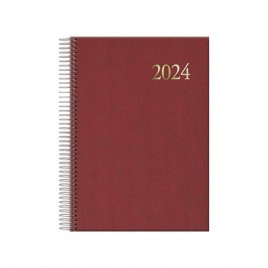 AGENDA 2025 SEGOVIA ESPIRAL DiA PaGINA 14 X 20 CM COLOR BURDEOS DOHE 12734 24