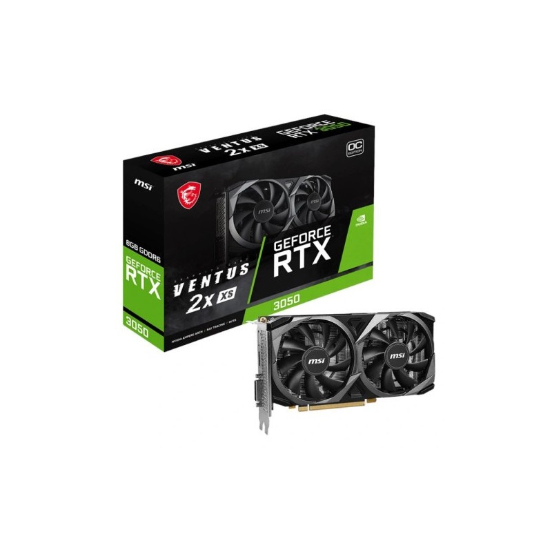 VGA MSI RTX 3050 VENTUS 2X XS 8G OCNVRTX3050GDDR68GB128BITHDMI3DPTORX FAN 302 VENTILADORES