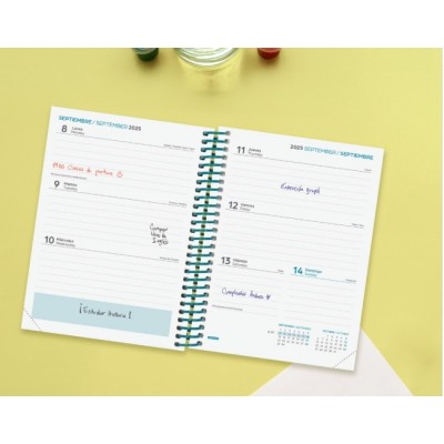 AGENDA ESCOLAR 2025 2026 DIVA 8º 120X164 SEMANA VISTA HORIZONTAL COLORS FINOCAM 536100526