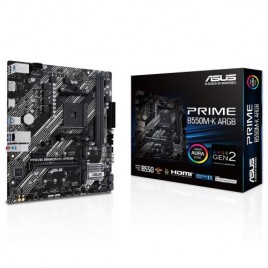 PLACA ASUS PRIME B550M K ARGBAMDAM4B5502DDR464GBDPHDMIGBLAN4SATA32XM26USB32MATX