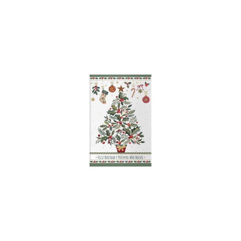 PACK 6 TARJETAS DE FELICITACIoN NAVIDAD TAMANO 115 X 17 CM MODELO aRBOL DOHE 70007