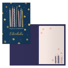 PACK 6 TARJETAS DE FELICITACIoN CUMPLEANOS TAMANO 115 X 17 CM MODELO VELAS DOHE 70068