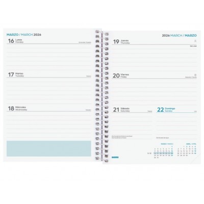 AGENDA ESCOLAR 2025 2026 COOL 8º 120X164 SEMANA VISTA HORIZONTAL VERDE FINOCAM 645000926