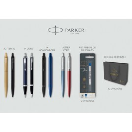 LOTE ESCRITURA PARKER 8 PIEZAS 62 DE REGALO 12 RECAMBIOS 10 BOLSAS REGALO PARKER 2197098