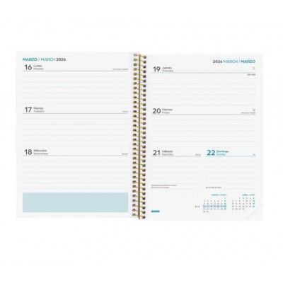 AGENDA ESCOLAR 2025 2026 SECUNDARIA 4º 155X212 SEMANA VISTA HORIZONTAL TROPICAL FINOCAM 634205026