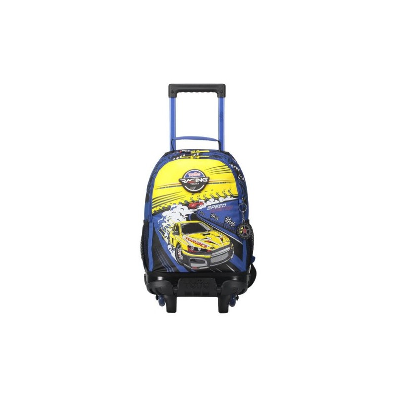 MOCHILA ESCOLAR CON RUEDAS MEDIANA DE CARRERAS DE COCHES TOTTO MJ03VLC005 2310 6J7M