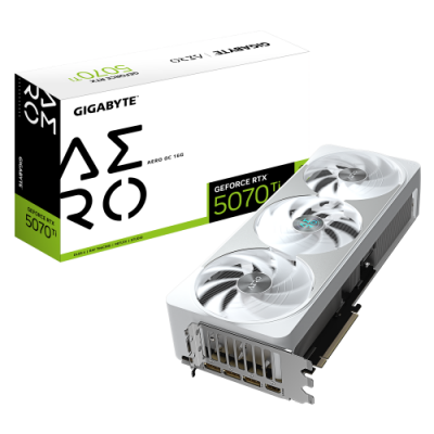 GIGABYTE GeForce RTX 5070 Ti AERO OC 16G Tarjeta Grafica 16GB GDDR7 256 bits PCI E 50 XXXX MHz Core Clock 3 x DP 21a 1 x HDMI 2
