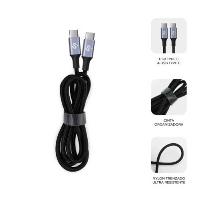 SUBBLIM CABLE PLUS 100W C C 1M BLACK