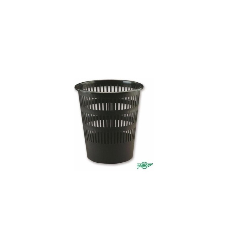 PAPELERA REJILLA 12 L COLOR NEGRO PLaSTICO RECICLADO Y RECICLABLE FAIBO 307R2