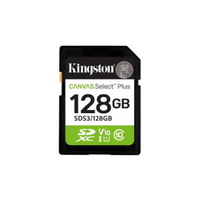 Kingston Technology 128 GB SDXC Canvas Select Plus Gen3 150 MB s C10 UHS I U1 V10