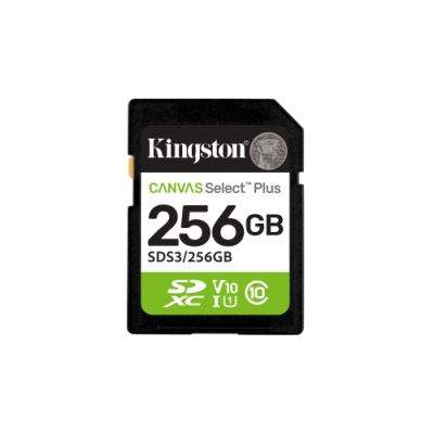 Kingston Technology 256 GB SDXC Canvas Select Plus Gen3 150 MB s C10 UHS I U1 V10