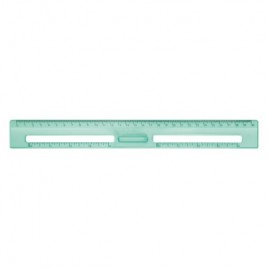 REGLA 30 CM TRANSPARENTE SERIE NEW LOOK VERDE MILAN 353801NL