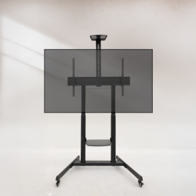 TooQ AQUILES Soporte de Suelo con Ruedas con Regulacion de Altura para Pantallas 60 100 Negro
