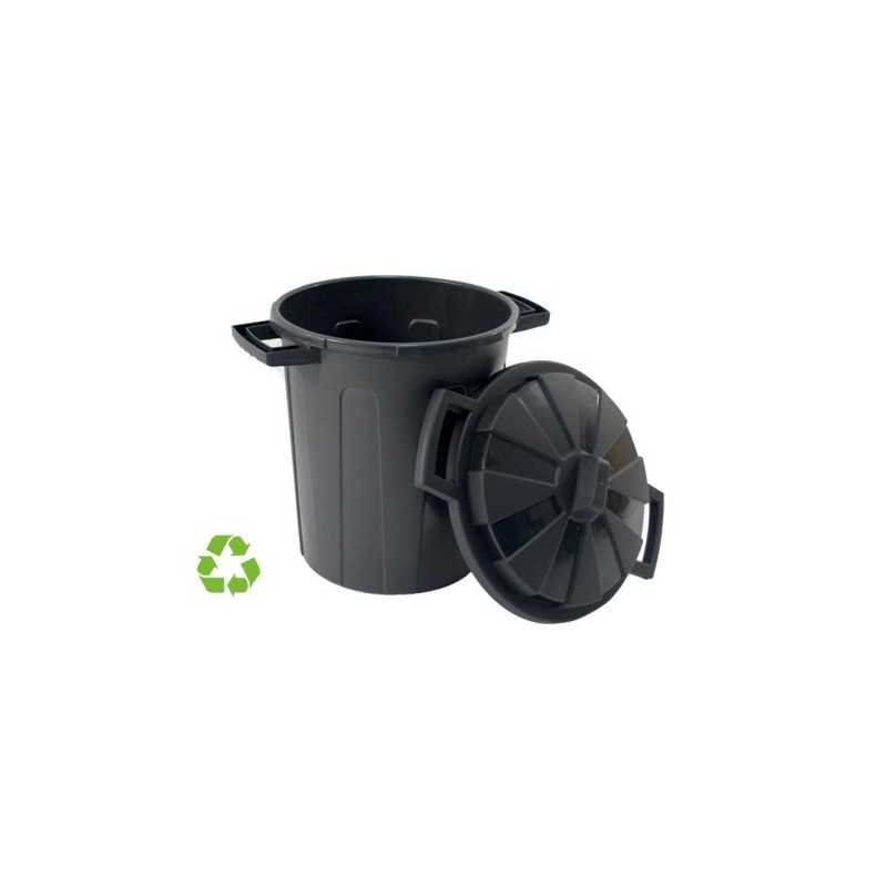 CONTENEDOR SOSTENIBLE DE RECICLAJE CON TAPA 100 LITROS 54X64X68 CM PP NEGRO ARCHIVO 2000 CP1426100 NE