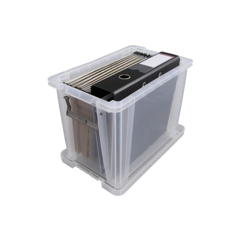 CAJA DE ALMACENAJE CON TAPA 20 LITROS 28X40X26CM PP TRANSPARENTE ARCHIVO 2000 CP1482020 CS TP