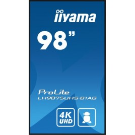 iiyama PROLITE Pizarra de caballete digital 249 m 98 LED Wifi 500 cd m 4K Ultra HD Negro Procesador incorporado Android 11 24 7