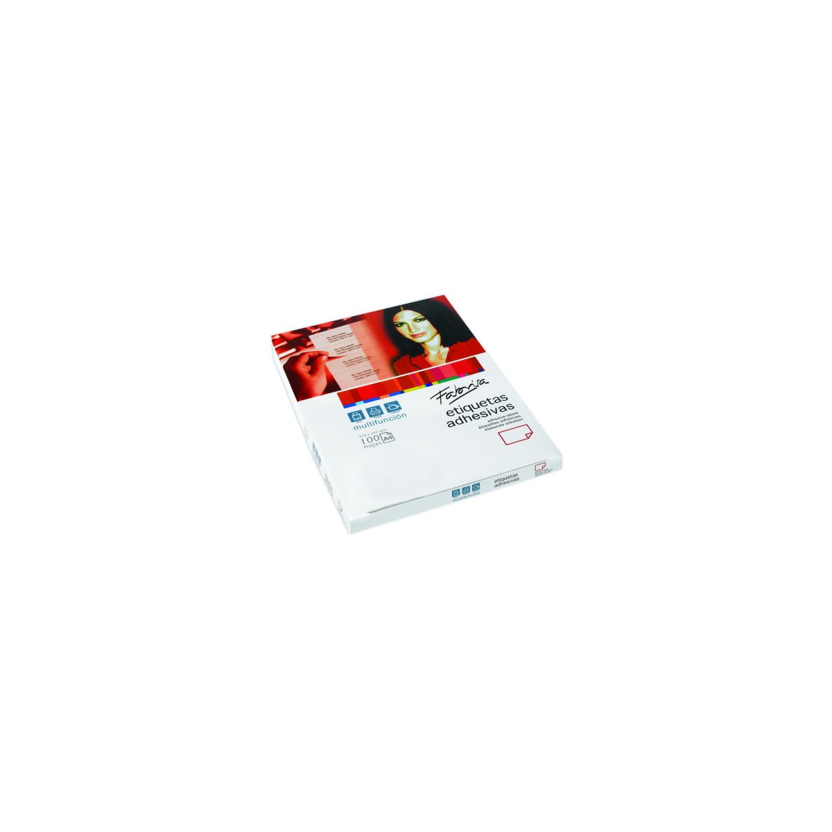 CAJA 100 HOJAS ETIQUETAS ADHESIVAS ILC BLANCA 38X212 FABRISA 15292
