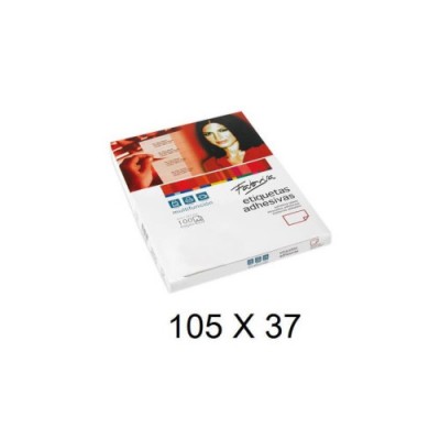 CAJA 100 HOJAS ETIQUETAS ADHESIVAS ILC BLANCA 105X37 FABRISA 15313