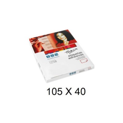 CAJA 100 HOJAS ETIQUETAS ADHESIVAS ILC BLANCA 105X40 FABRISA 15314