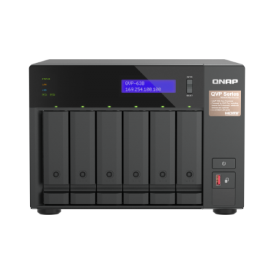 QNAP QVP 63B servidor de almacenamiento NAS Torre Intel Core i3 16 GB DDR4 0 TB Negro