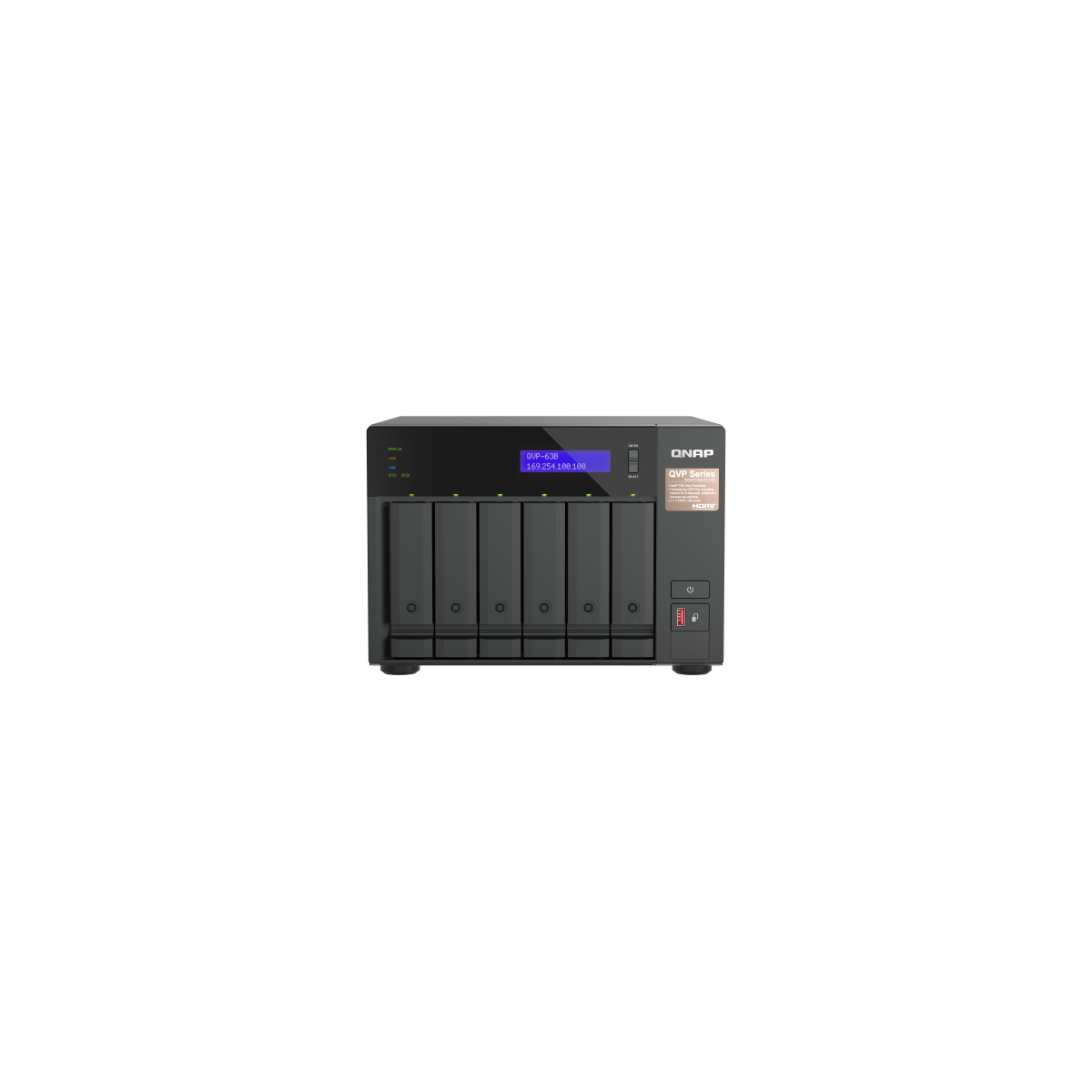 QNAP QVP 63B servidor de almacenamiento NAS Torre Intel Core i3 16 GB DDR4 0 TB Negro