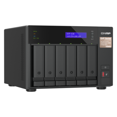 QNAP QVP 63B servidor de almacenamiento NAS Torre Intel Core i3 16 GB DDR4 0 TB Negro