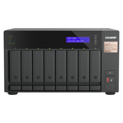 QNAP QVP 85B servidor de almacenamiento NAS Torre Intel Core i5 32 GB DDR4 Unidad de disco duro QVR Pro Negro