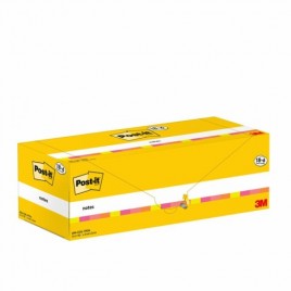 PACK 186 BLOCS 100 HOJAS NOTAS ADHESIVAS 76X76MM COLORES SURTIDOS CAJA CARToN 654 COL VP24 POST IT 7100317837