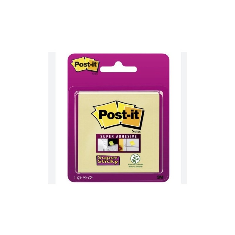 BLISTER BLOC 90 HOJAS NOTAS ADHESIVAS 76X76MM SUPER STICKY CANARY YELLOW 6920SS CY EU POST IT 7100172338