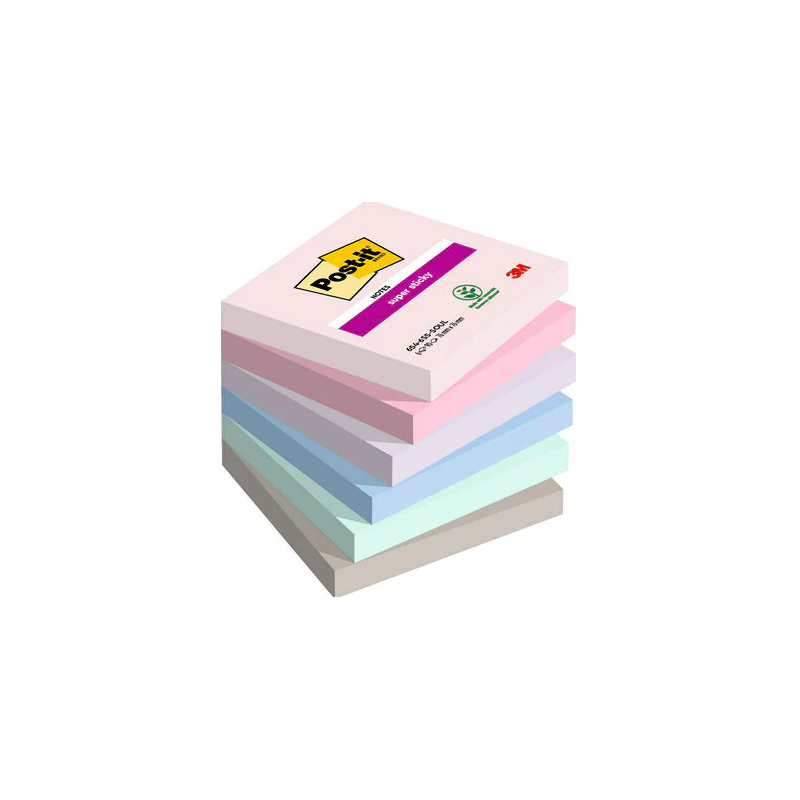 PACK 6 BLOCS 90 HOJAS NOTAS ADHESIVAS 76X76MM SUPER STICKY COLECCIoN SOULFUL 654 6SS SOUL POST IT 7100259204