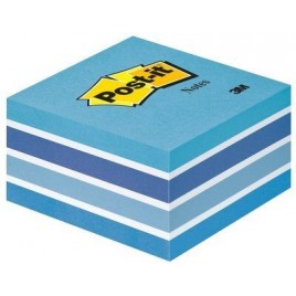 CUBO 450 HOJAS NOTAS ADHESIVAS 76X76MM COLORES SURTIDOS AZULES 2028 B POST IT 7100172385