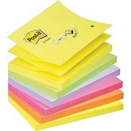 PACK 12 BLOCS 100 HOJAS Z NOTES ADHESIVAS 76X76MM COLORES SURTIDOS FLuOR R330 NR POST IT 7100290154