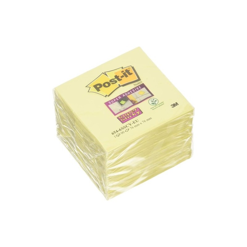 PACK 186 BLOCS 90 HOJAS Z NOTES ADHESIVAS 76X76MM SUPER STICKY CANARY YELLOW R330 SSCY VP20 POST IT 7100236629