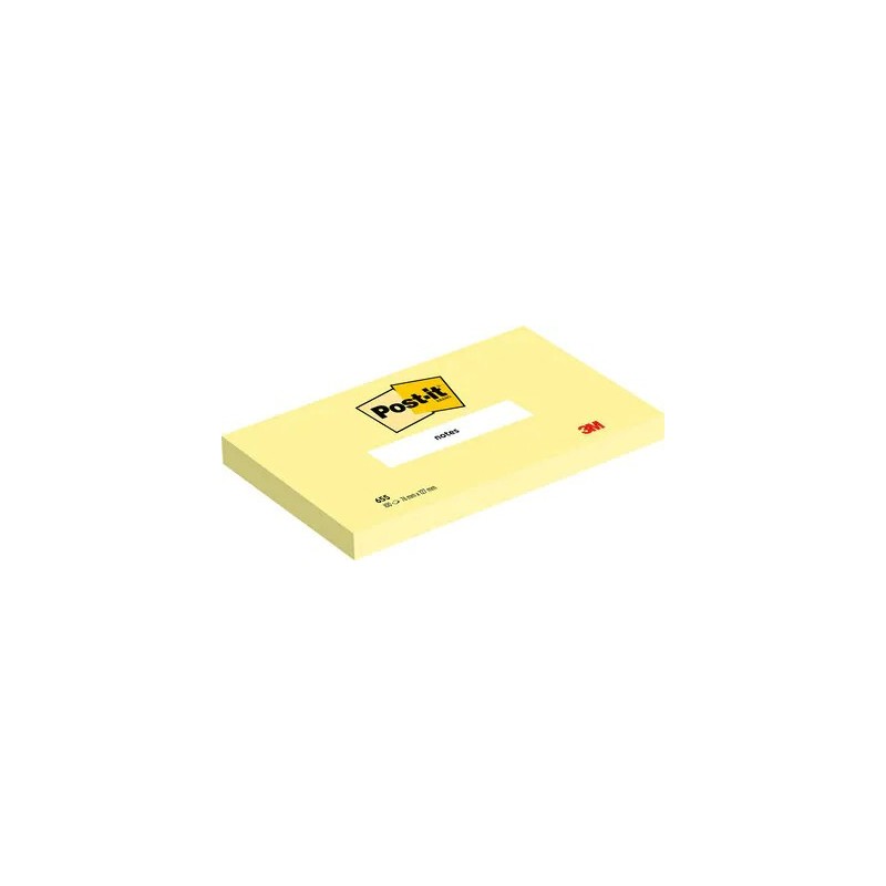 PACK 12 BLOCS 100 HOJAS NOTAS ADHESIVAS 76X127MM CANARY YELLOW CAJA CARToN 655 POST IT 7100290165