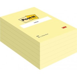 BLOCS 100 HOJAS NOTAS GRANDES ADHESIVAS 101X152MM CANARY YELLOW 659 POST IT 7100172752