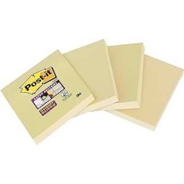 PACK 4 BLOCS 45 HOJAS NOTAS RECICLADAS ADHESIVAS 102X152MM SUPER STICKY CANARY YELLOW CON LiNEAS 4645 RSSCY4 POST IT 7100321347