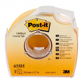 BLISTER CINTA OCULTAR ETIQUETAR 6 LiNEAS 25MM X 177M CON PORTARROLLO 658 HD POST IT 7100222076