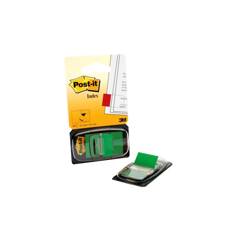 BLISTER DISPENSADOR 50 MARCADORES INDEX VERDE 254X432MM 680 3 POST IT 7000029856