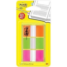 BLISTER DISPENSADOR 60 MARCADORES INDEX 254X432MM NARANJA ROSA VERDE 680 ROYN POST IT 7100102571