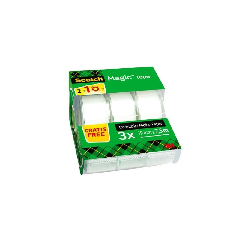 PACK 21 ROLLOS CINTA INVISIBLE 19MM X 75M MAGICCON DISPENSADOR 8 1975C3 SCOTH 7100088375