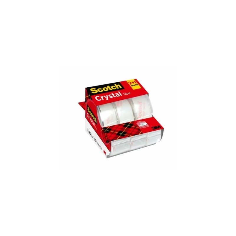 PACK 21 ROLLOS CINTA SUPERTRANSPARENTE 19MM 75M CRYSTAL CON DISPENSADOR 6 1975C3 SCOTH 7100088402