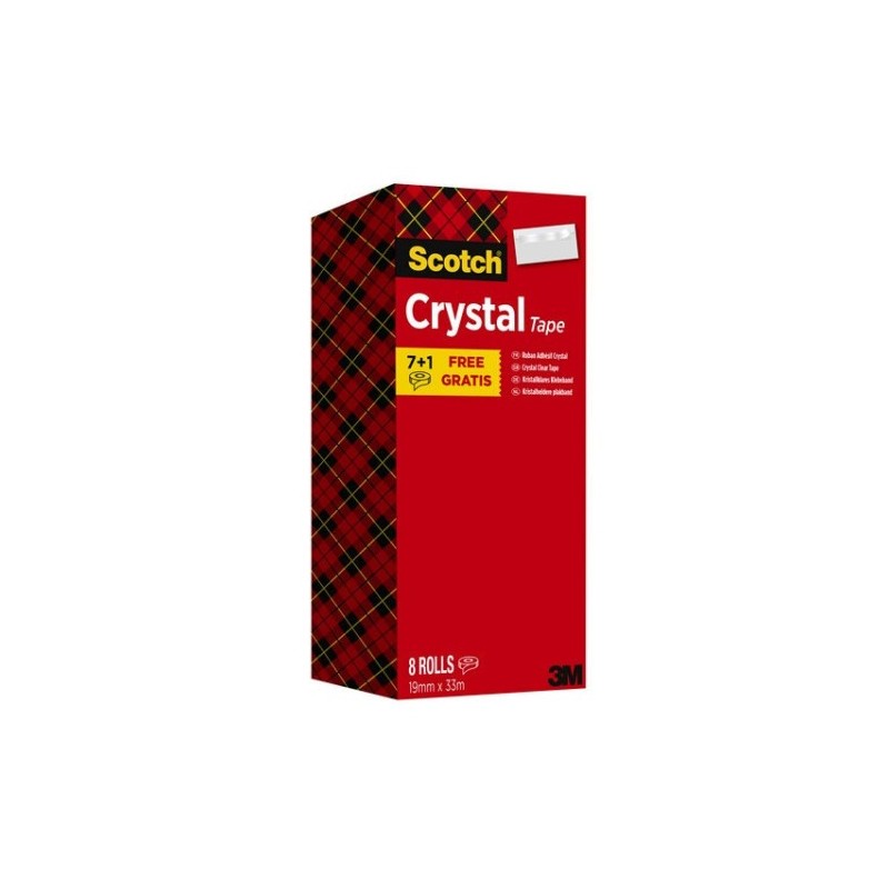 PACK 71 ROLLOS CINTA SUPERTRANSPARENTE 19MM X 33M CRYSTAL 6 1933R8 SCOTH 7100026961