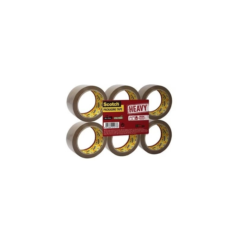 PACK 6 CINTAS DE EMBALAJE MARRoN 50MM X 66M HV5066F6B SCOTH 7100303341