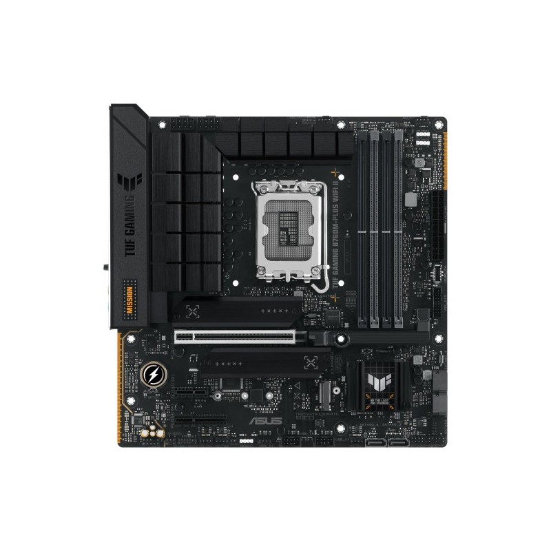 PLACA ASUS TUF GAMING B760M PLUS WIFI IIINTEL1700B7604DDR5128GBHDMIDP4SATA2M25USB321USB C25GBWIFIBT52MATX