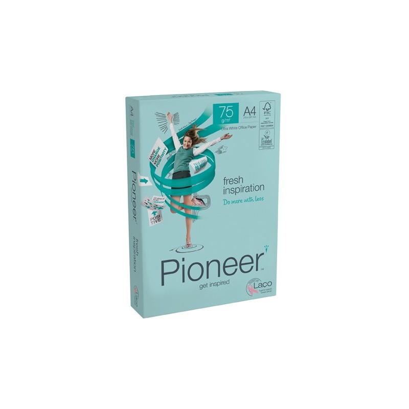 PAQUETE 500H PAPEL FRESH PREMIUM 75GR A4 PIONEER CIE 169 PIF0750040