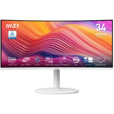 MSI Modern MD342CQPW pantalla para PC 864 cm 34 3440 x 1440 Pixeles UltraWide Quad HD Blanco