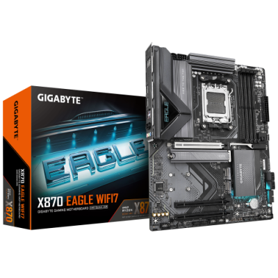 GIGABYTE Placa Base X870 EAGLE WIFI7 Compatible con CPUs AMD Ryzen 9000 VRM de 1422 fases hasta 8000MHz DDR5 OC 4xPCIe 50 3xM2 