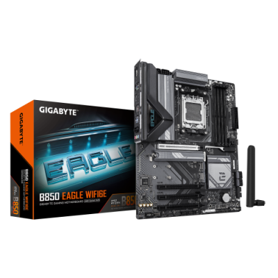 GIGABYTE B850 EAGLE WIFI6E Placa Base Procesadores AMD Ryzen Serie 9000 VRM digital de 822 fases hasta 8200MHz DDR5 OC 1xPCIe 5